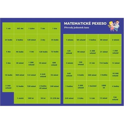 V lavici Pexeso: Matematika Převody jednotek času