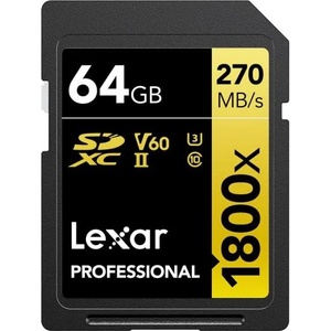 Lexar Professional 1800x SDXC 64GB CL10/UHS-II/U3/V60 (LSD1800064G-BNNNG)