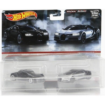 MATTEL MATTEL HOT WHEELS HOT WHEELS BUGATTI SET 2X VEYRON 2009 + BUGATTI CHIRON 2016 BLACK SILVER 1:64
