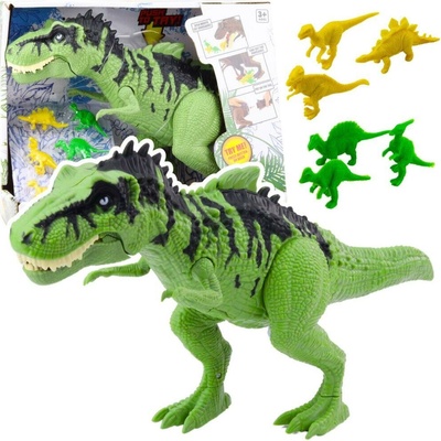 Leantoys Sada dinosaurov s malými figúrkami Zvuky pohybu Zelená