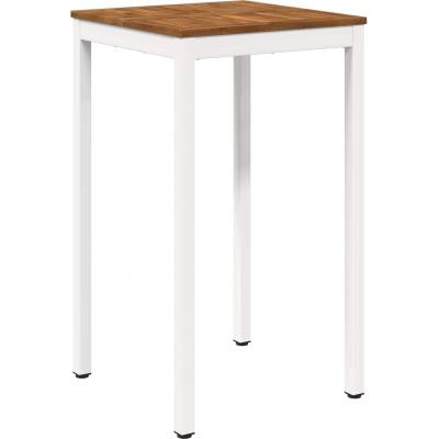 vidaXL Градинска бар маса Естествено и бяло 60 x 60, 5 x 105 см (901332)