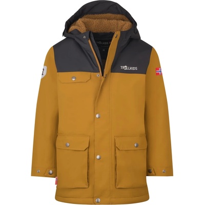 TROLLKIDS Детско яке парка Trollkids Kid's Gudvangen Jacket Parka - Bronze / Black - размер 140 (EU) (703-2829-0917)