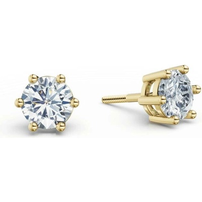 DF Dámske náušnice 3697, žluté zlato s laboratorními diamanty o celkové váze 1.48 ct VS1/F