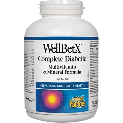 Natural Factors WellBetX® Complete Diabetic [120 Таблетки]