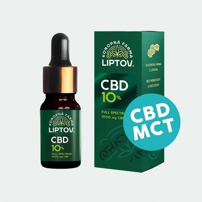 Konopná farma Liptov Konopný olej CBD s MCT 10% full spectrum 10 ml