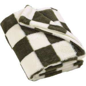 Catherine Lansfield Бяло/зелено одеяло 130x170 cm Cosy Soft Checkerboard - Catherine Lansfield (DS/61989/W/130170/GR)