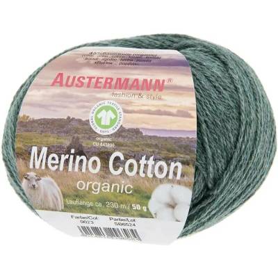 Austermann MERINO COTTON - 55% vlna merino, 45% bavlna - Ručně pletací příze Barva: 23 TANNE