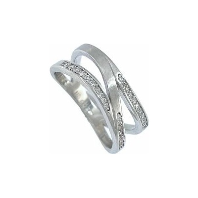 Infinitysilver Strieborný prsteň vlnky so zirkónmi OR24454