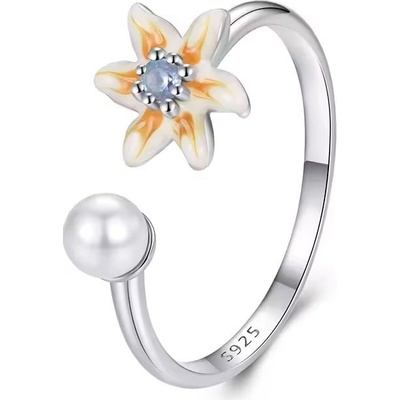 Grace Silver Jewellery Stříbrný prsten s květinovým motivem stříbro P BSR650 55 Stříbrná