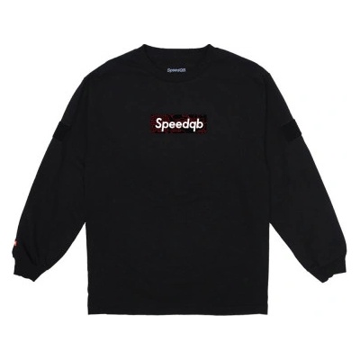 Speedqb glitch camo box logo ls tričko černá speedqb červená