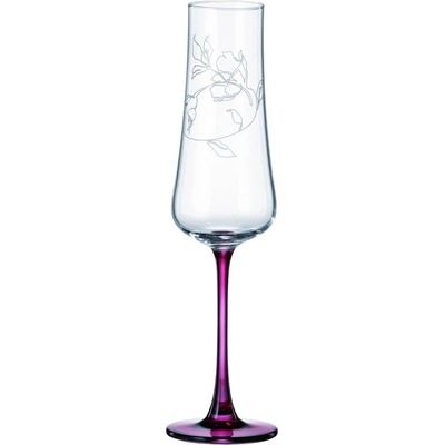 Crystal Bohemia BOHEMIA IDUNA RED FOOT POHÁR NA ŠAMPANSKÉ 6 x 250 ml