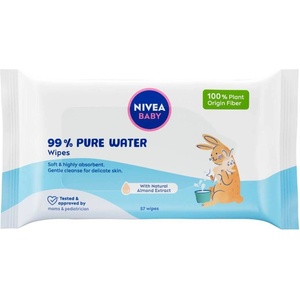 Nivea Baby Мокри кърпички с лек лосион 99% Pure Water, 57 броя (491080566)