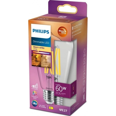 Philips LED Edison E27 ST64 5,9W = 60W 806lm 2700 teplé vlákno stmievateľná žiarovka