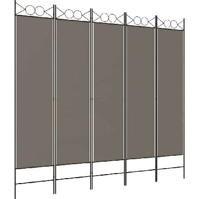 vidaXL 5dílný paraván antracit 200 x 220 cm látka