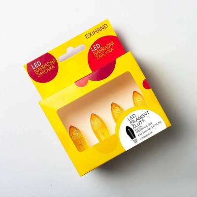 Blistr 4 ŽLUTÉ žárovky FILAMENT pro svícen 34V/0,2W