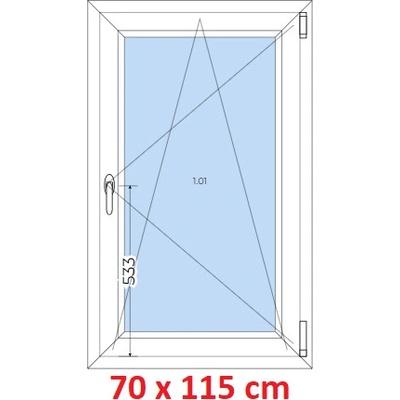 Soft Plastové okno 700 x 1150 mm, otevíravé a sklopné, Bílá