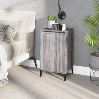 vidaXL Нощно шкафче, сив сонома, 40x35x70 см, инженерно дърво (819656)