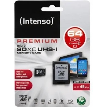 Image 1 of Intenso microSDXC Premium 64GB C10/UHS-I 3423490