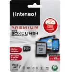 Intenso microSDXC Premium 64GB C10/UHS-I 3423490