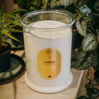 SOJKA Víceknotová svíčka ve váze Ambra 3750 g