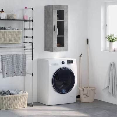 vidaXL Стенен шкаф бетонно сив 34, 5x34x90 см (828928)