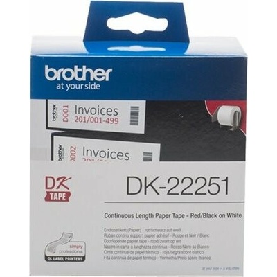 BROTHER DK-22251 (papírová role červeno-černá na bílém podkladu) 62mm x 15,24m