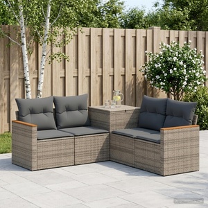 vidaXL Комплект дивани 5 бр. Сив и тъмен сив 179 x 179 x 85 см (3447934)