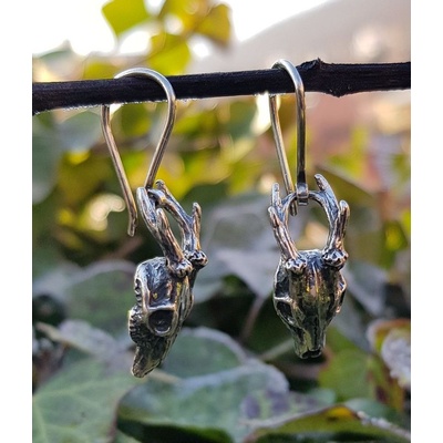 Drakkaria JELEN lebka náušnice P3445