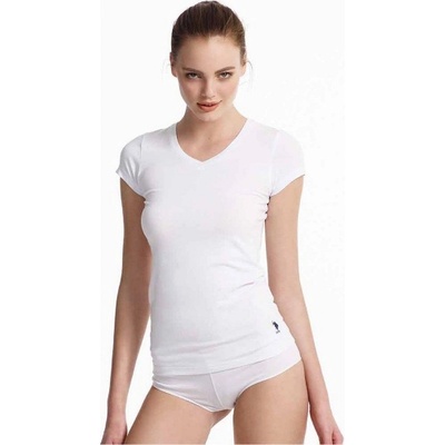 U.S. POLO ASSN Dámske tričko V výstrih Biela