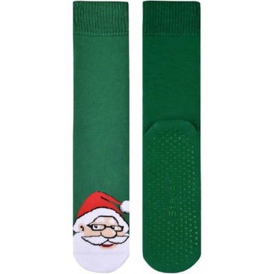 Pánske froté ponožky s protišmykovou šľapou Santa GREEN zelená