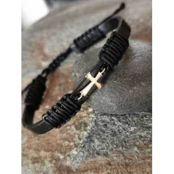 Image 1 of Златен кръст с кожа за мъж