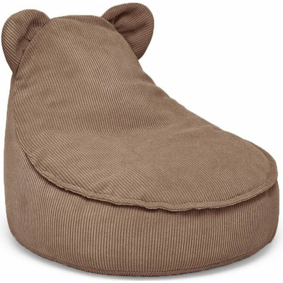 MeowBaby sedací vak s uškami Slimcord brown