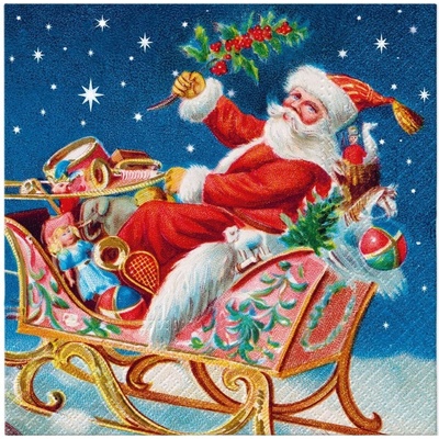 TaT Obrúsky Santa Claus on a sleigh 33x33cm