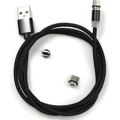 Harahu KP30706 USB nabíjací 3v1 s magnetickými koncovkami černý