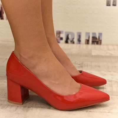 Dámske lakované lodičky ZOWE červené