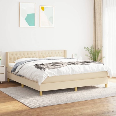 vidaXL 11461.3130534 Boxspring postel s matrací krémová textil