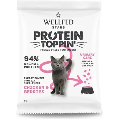 WELLFED Протеинов топинг на прах с пилешко и червени боровинки, 6 гр