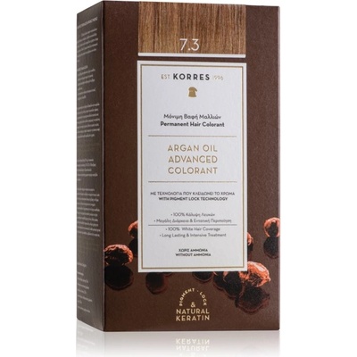 Korres Argan Oil barva na vlasy s arganovým olejem 7.3 Golden / Honey Blonde