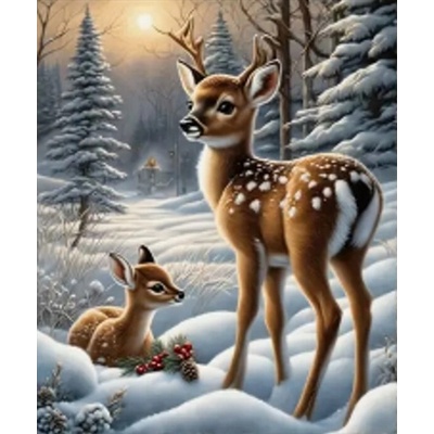 NORIMPEX Diamantové maľovanie Jeleň v záveji 30 x 40 cm