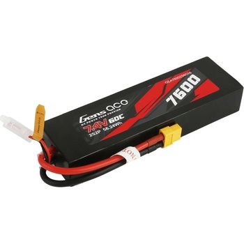 GENS ACE LiPo 2S 2S2P 60C XT60 Plug 7,4V 7600 mAh