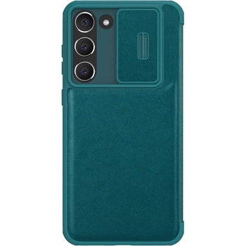 Nillkin Кожен калъф с протектор за камера Nillkin Qin Leather Pro Case за Samsung Galaxy S23 Plus, зелен (KXG0057024)