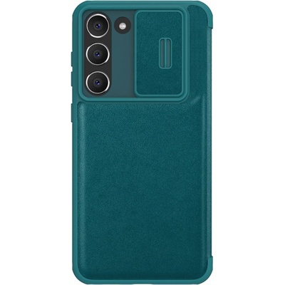 Nillkin Кожен калъф с протектор за камера Nillkin Qin Leather Pro Case за Samsung Galaxy S23 Plus, зелен (KXG0057024)