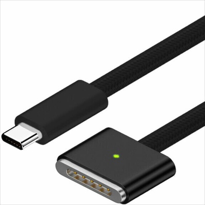 AppleKing d038 opletený nabíjecí - USB-C na MagSafe 3 pro MacBook 2m černý