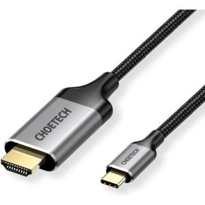 Choetech Адаптер Choetech CH0021-BK, USB-C (Male) към HDMI (Male), 4K, 60Hz, 2m (CH0021-BK)