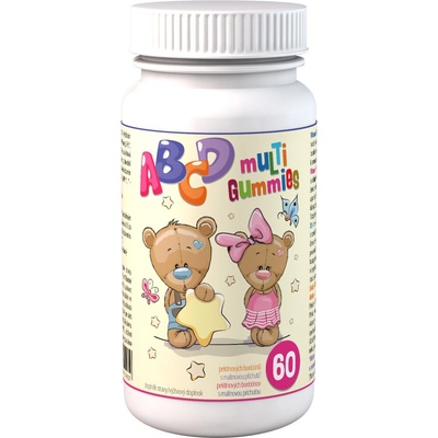 ABCD muLTi Gummies Clinical 1+1 pektínové bonbóny s malinovou príchuťou 2x60 ks
