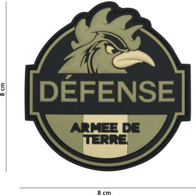 Gumová nášivka 101 Inc znak French Défense - olivová