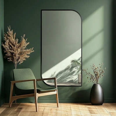 Alfaram Zrkadlo v čiernom ráme MDF SLIM - SĹZA - 60x120