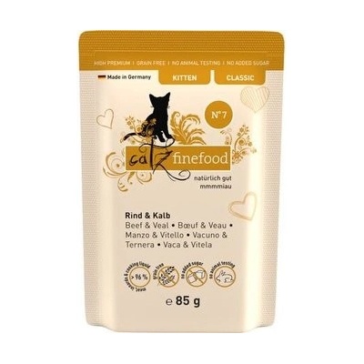 Catz finefood Classic Kitten No.7 s hovädziem telecím meruňkami a ananasem 85 g