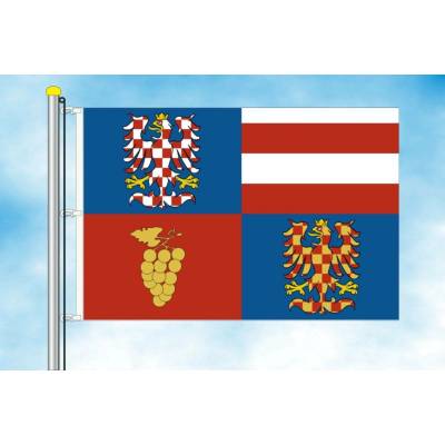 LIBEA, s.r.o. Vlajka Jihomoravského kraje Rozměr: 40×60 cm, Uchycení: Karabiny na stožár