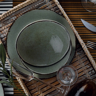 ASIR Porcelánová jídelní souprava POPPY zelená 24 ks